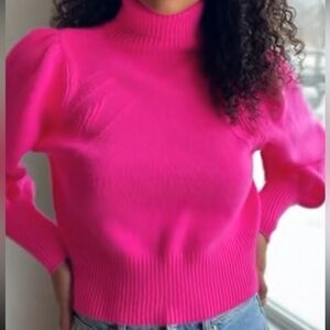 French Connection Vibrant Pink Cowl Neck Sweater